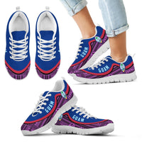 Guam Wave Sneakers - Polynesian Pattern Purple Color Kid's Sneakers - White - Guam White - Polynesian Pride