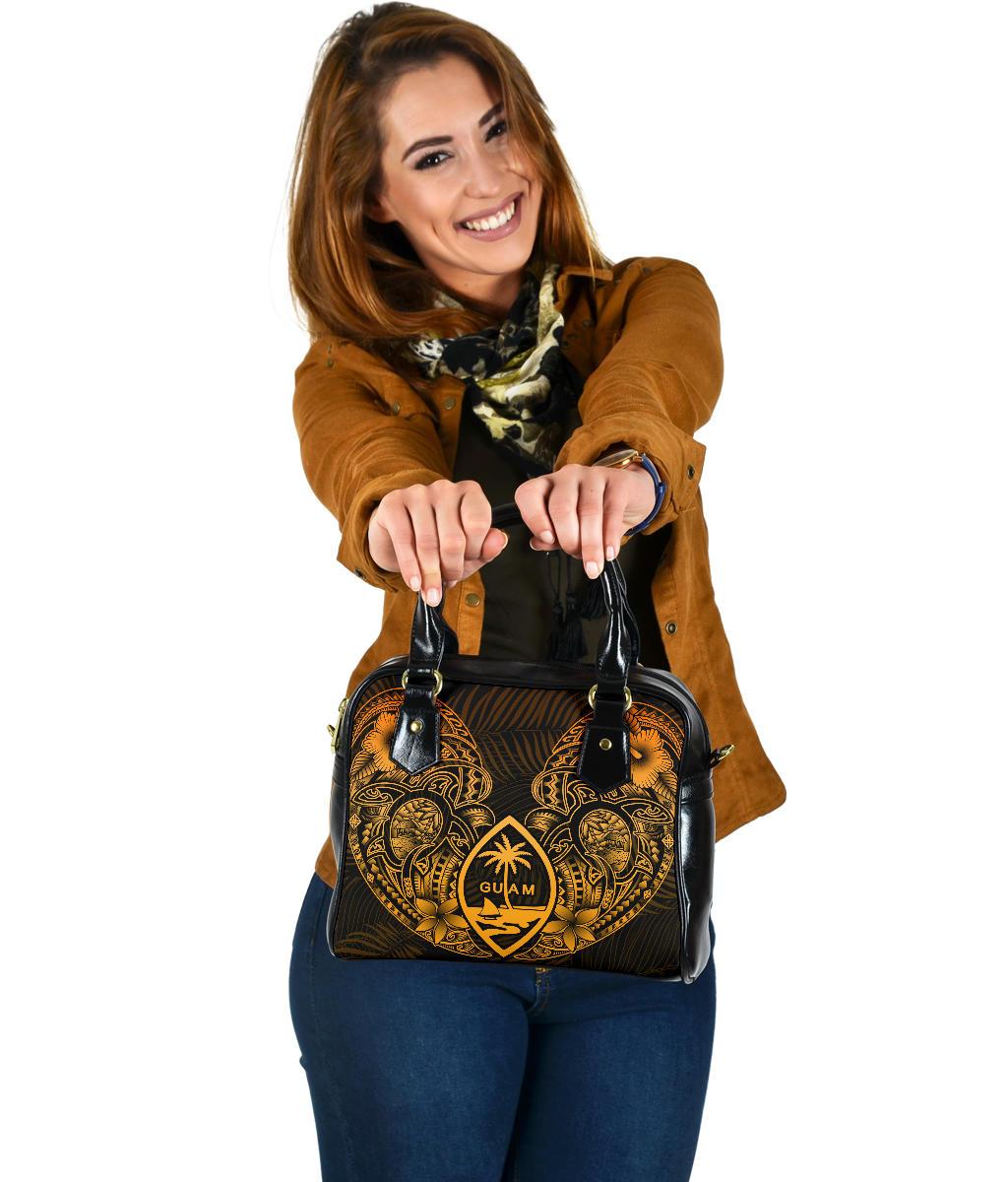 Guam Polynesian Shoulder Handbag - Gold Turtle Homeland One Size GOLD - Polynesian Pride