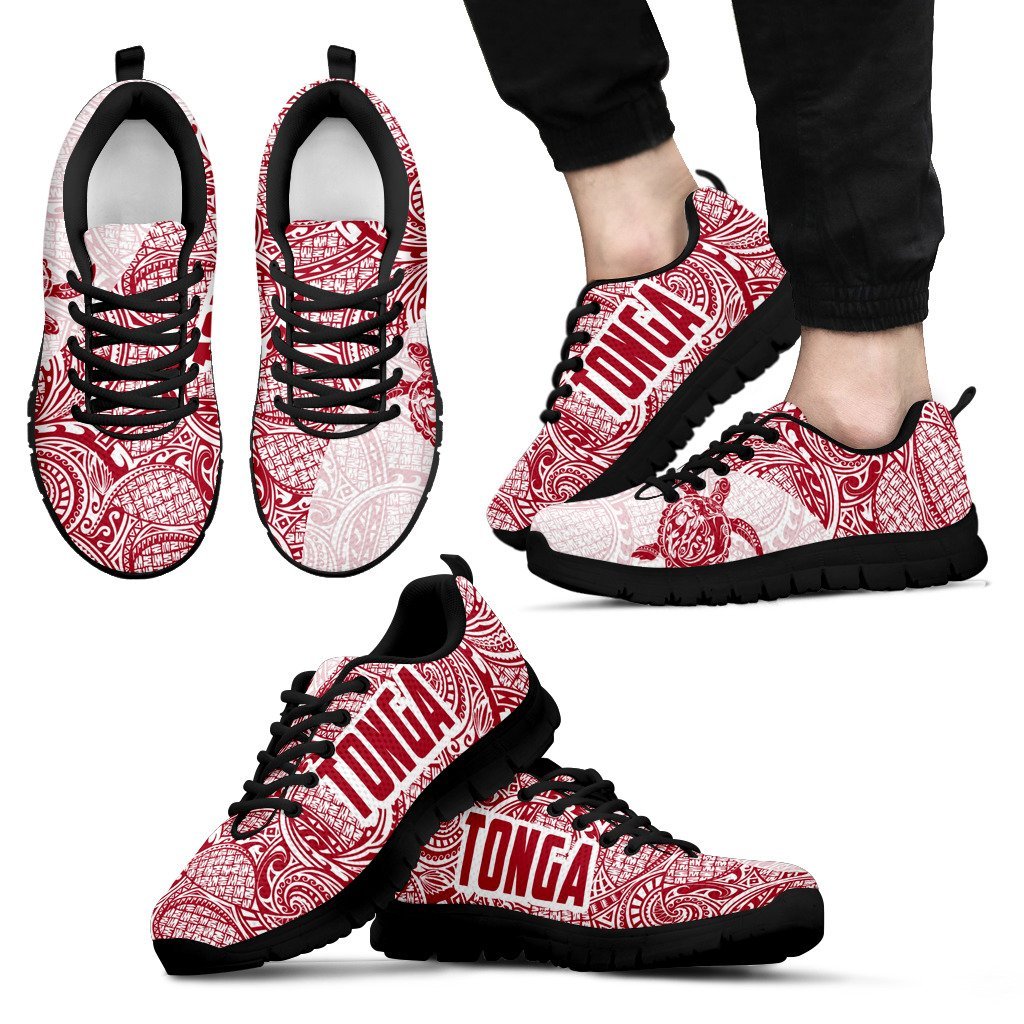 Tonga Shoes - Tonga Sneakers Polynesian Pattern 06 Men's Sneakers - Black - 1 Black - Polynesian Pride