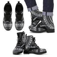 Marshall Islands Leather Boots - Polynesian Black Chief Version Black - Polynesian Pride