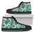 Hawaiian Shoes - Tropical Palm Trees Blue High Top Shoes Womens High Top Black - Polynesian Pride