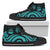 Vanuatu High Top Canvas Shoes - Turquoise Tentacle Turtle Unisex Black - Polynesian Pride