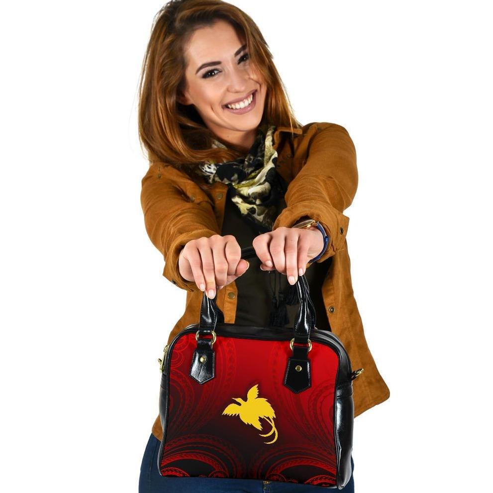 Papua New Guinea Shoulder Handbag - Raggiana Bird of Paradise Polynesian Patterns One Size Red - Polynesian Pride