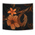 Hawaii Fish Hook Hibiscus Plumeria Poly Tapestry - Orange - Polynesian Pride