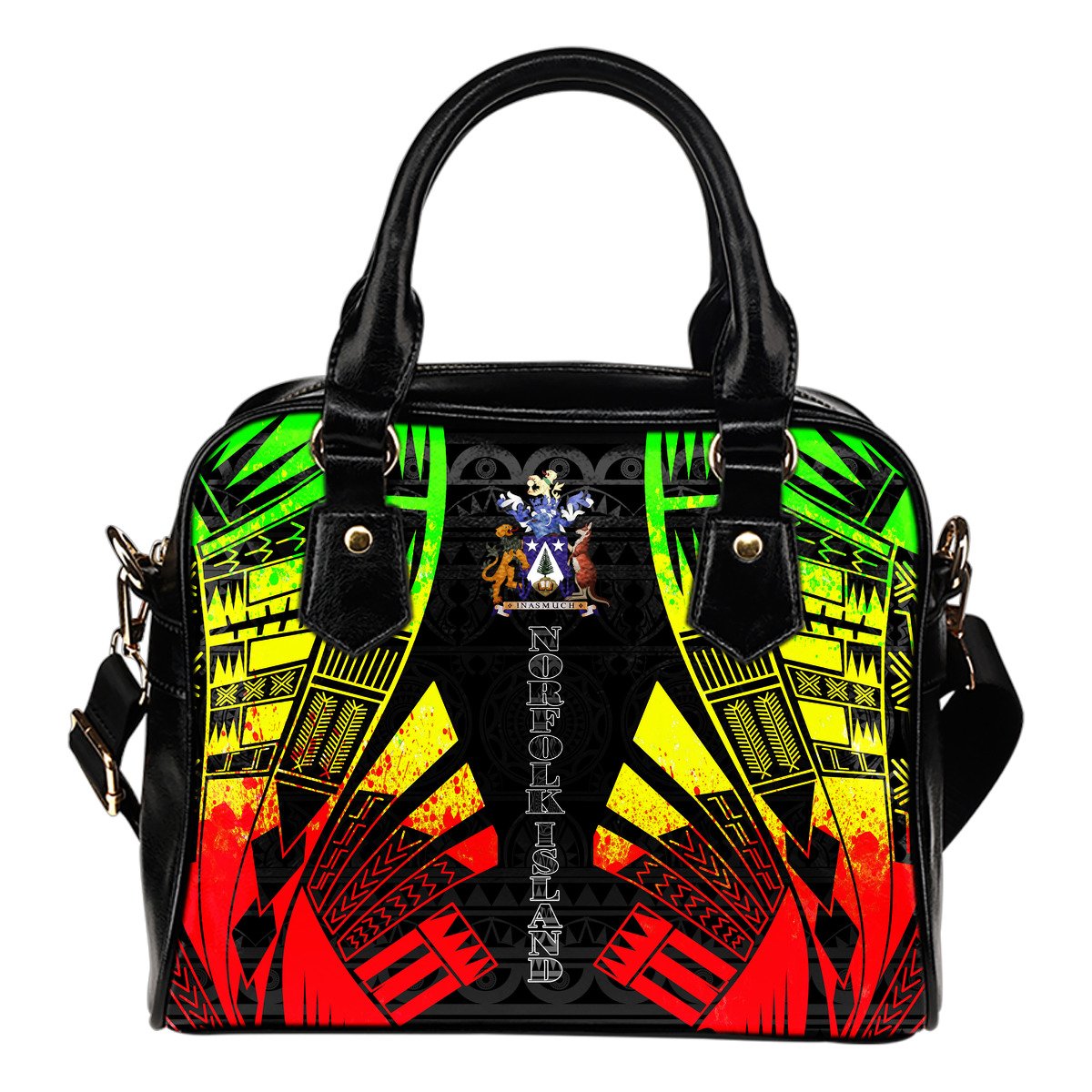 Norfolk Island Shoulder Handbag - Polynesian Tattoo Reggae One Size Reggae - Polynesian Pride