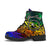 Chuuk Custom Personalised Leather Boots - Rainbow Polynesian Pattern - Polynesian Pride