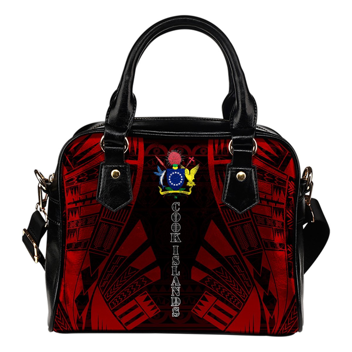 Cook Islands Shoulder Handbag - Polynesian Tattoo Red One Size Red - Polynesian Pride