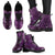 Celticone Women's Leather Boot - Purple Astrology Map Pagan Boots - Polynesian Pride