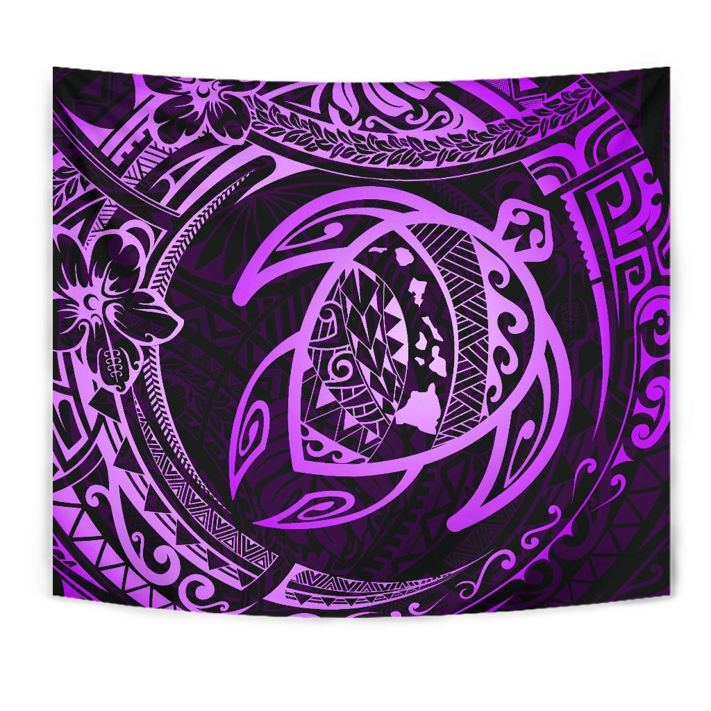 Hawaiian Turtle Polynesian Purple Tapestry - Polynesian Pride