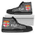 Fiji High Top Shoes - Tapa Pattern Sport Style Unisex Black - Polynesian Pride