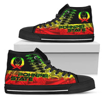Pohnpei State High Top Shoes - Reggage Color Symmetry Style - Polynesian Pride