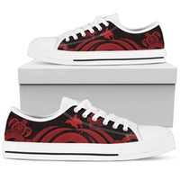 Papua New Guinea Low Top Canvas Shoes - Red Tentacle Turtle - Polynesian Pride