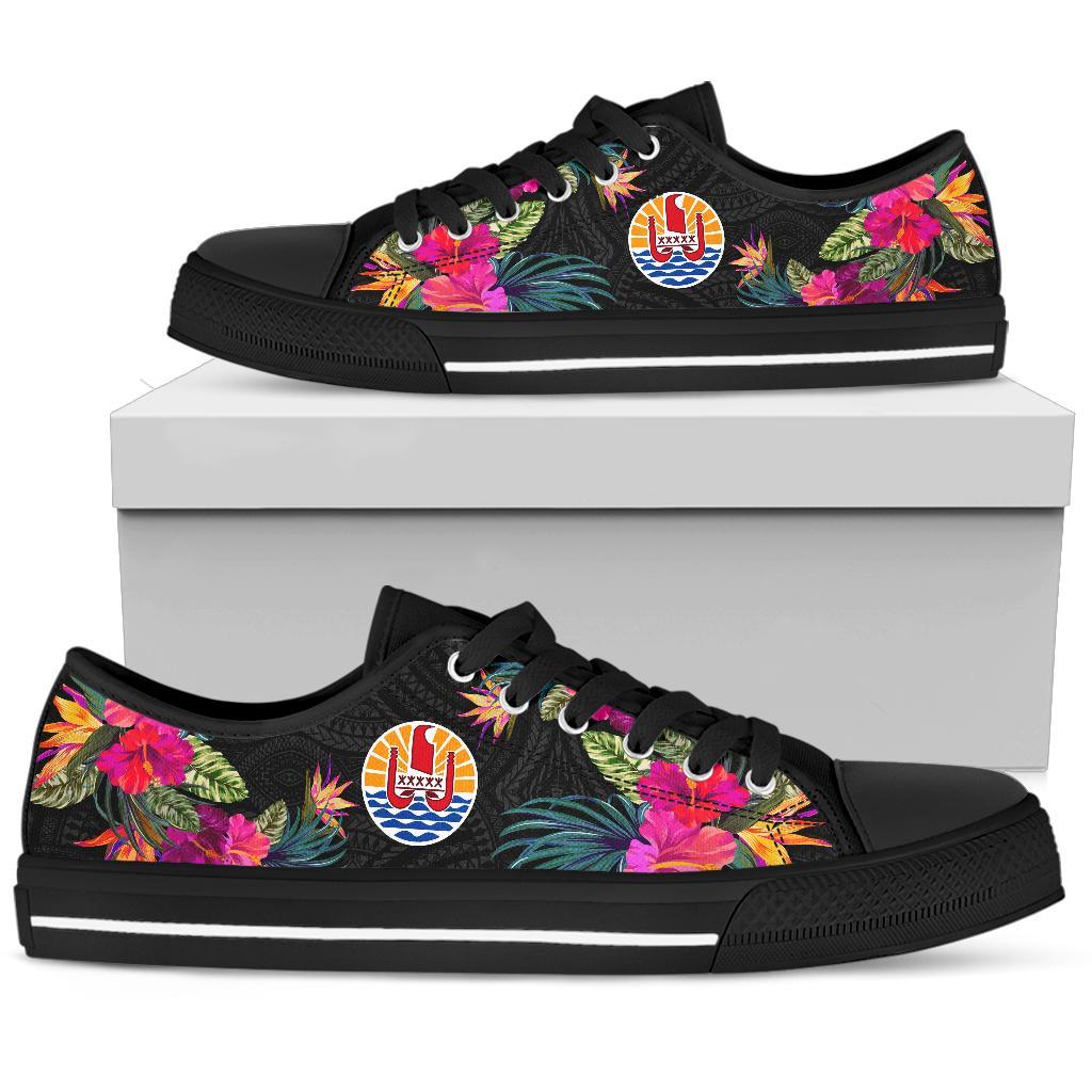 French Polynesia Low Top Shoe - Hibiscus Polynesian Pattern - Polynesian Pride