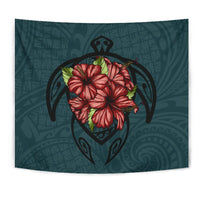 Hawaii Turtle Hibiscus Polynesian Tapestry - Polynesian Pride