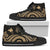 Papua New Guinea High Top Canvas Shoes - Gold Tentacle Turtle Unisex Black - Polynesian Pride