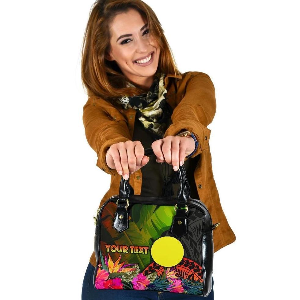 Palau Polynesian Personalised Shoulder Handbag - Hibiscus and Banana Leaves One Size Reggae - Polynesian Pride