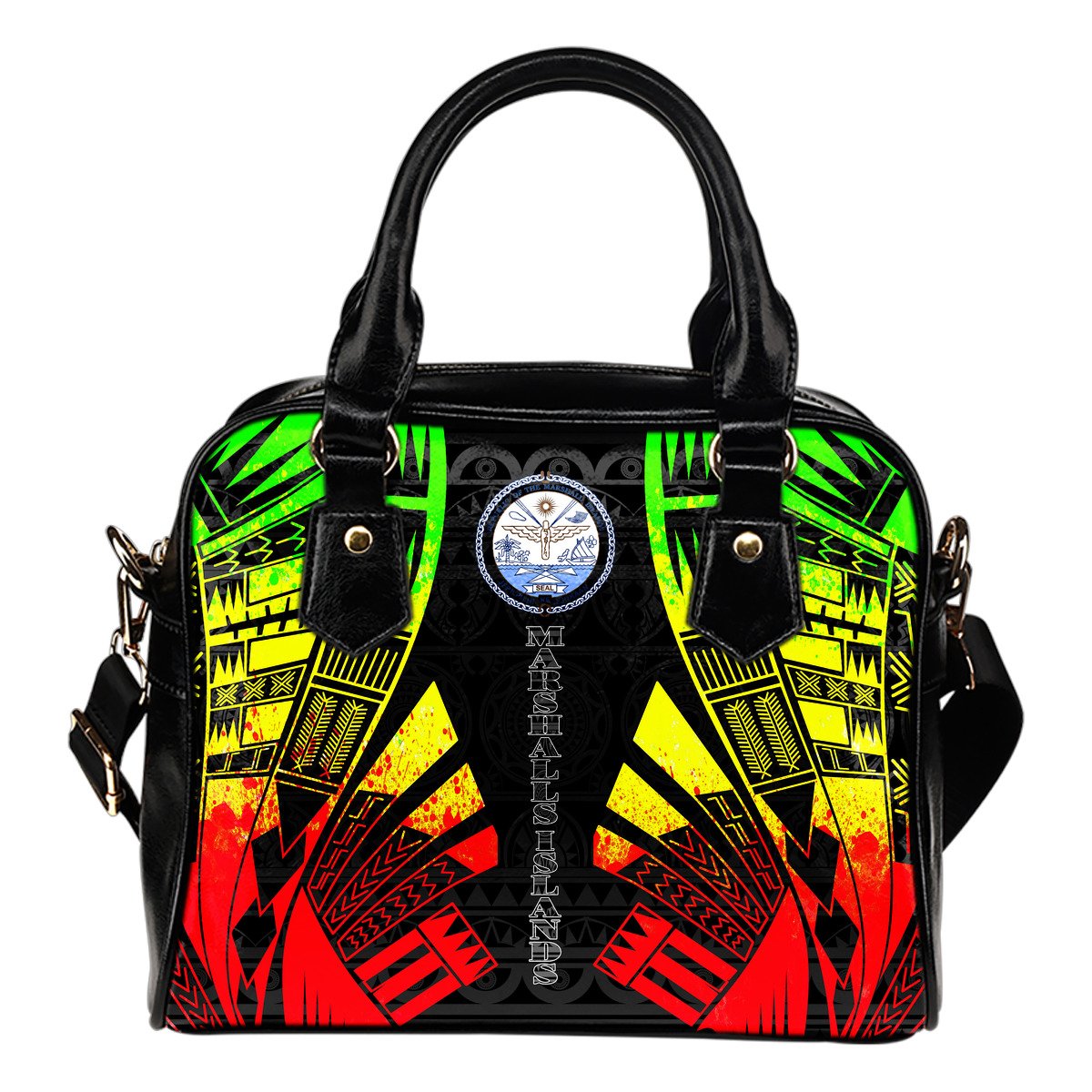 Marshall Islands Shoulder Handbag - Polynesian Tattoo Reggae One Size Reggae - Polynesian Pride