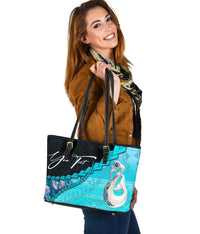 (Signature Custom) Paua Shell, Maori Manaia Leather Tote Bag - Polynesian Pride