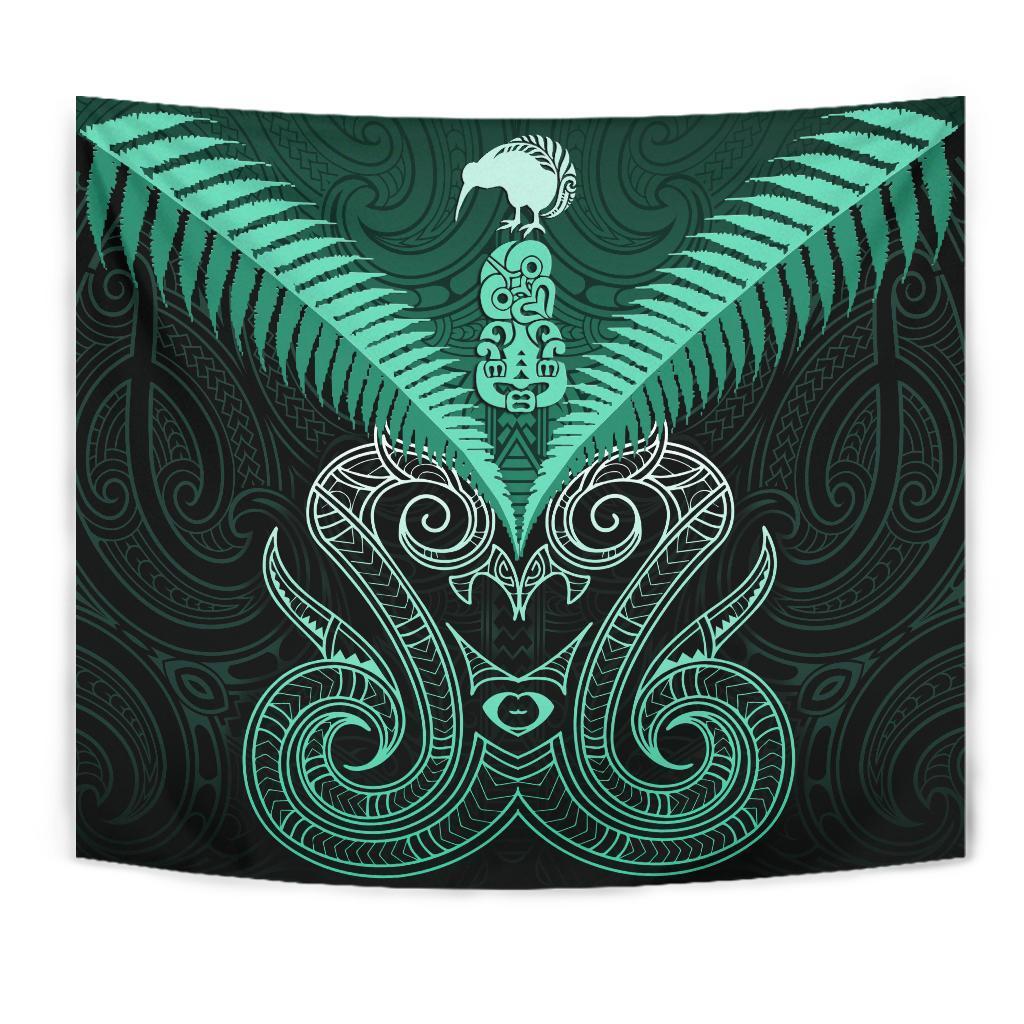 Maori Manaia New Zealand Tapestry Turquoise - Polynesian Pride