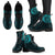 Polynesian Tattoo Style Leather Boots Blue A7 - Polynesian Pride