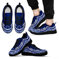 Cook Islands Wave Sneakers - Polynesian Pattern Blue Color Men's Sneakers - Black - cook islands Black - Polynesian Pride