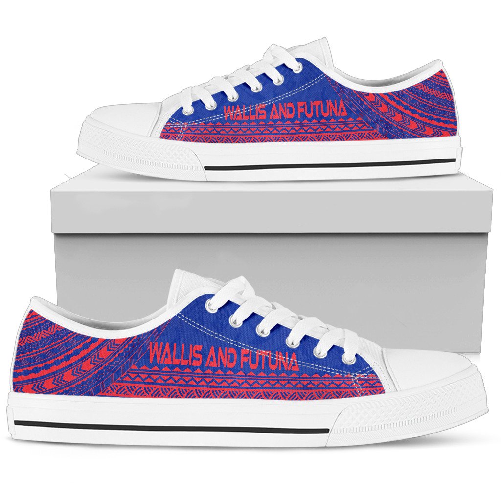 Wallis And Futuna Low Top Shoes - Polynesian Flag Chief Version - Polynesian Pride