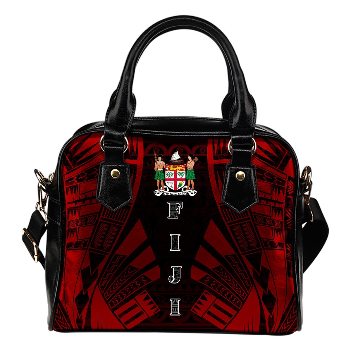 Fiji Shoulder Handbag - Polynesian Tattoo Red One Size Red - Polynesian Pride