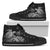 American Samoa Polynesian High Top Shoes - Polynesian Turtle (Silver) Unisex Black - Polynesian Pride