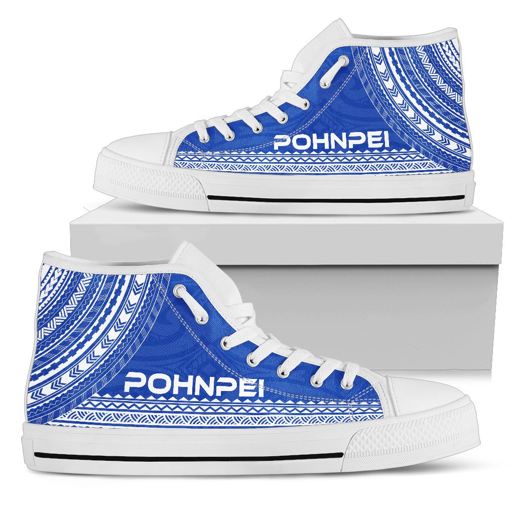 Pohnpei High Top Shoes - Polynesian Flag Chief Version Unisex Black - Polynesian Pride