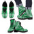 Norfolk Island Leather Boots - Polynesian Flag Chief Version Black - Polynesian Pride