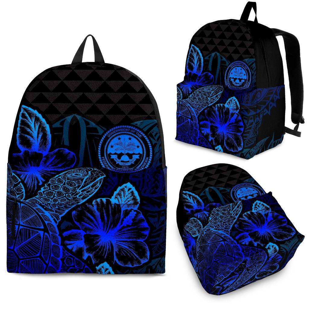 Federated States Of Micronesia Polynesian Backpack Turtle Hibiscus Blue Blue - Polynesian Pride