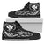 Hawaiian Kanaka State Tattoo Swirly White Polynesian High Top Shoes Womens High Top Black - Polynesian Pride