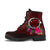 Hawaii Leather Boots - Kanaka Maoli With Hibiscus On Polynesian Patterns (RED) - Polynesian Pride