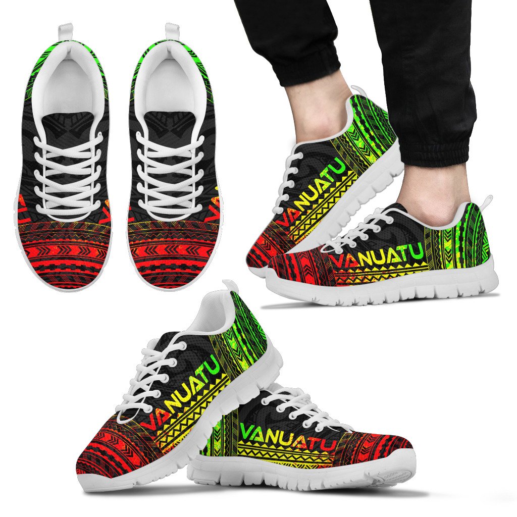 Vanuatu Sneakers - Vanuatu Polynesian Chief Tattoo Reggae Version Unisex White - Polynesian Pride