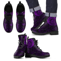 Polynesian Tattoo Style Leather Boots Purple A7 - Polynesian Pride