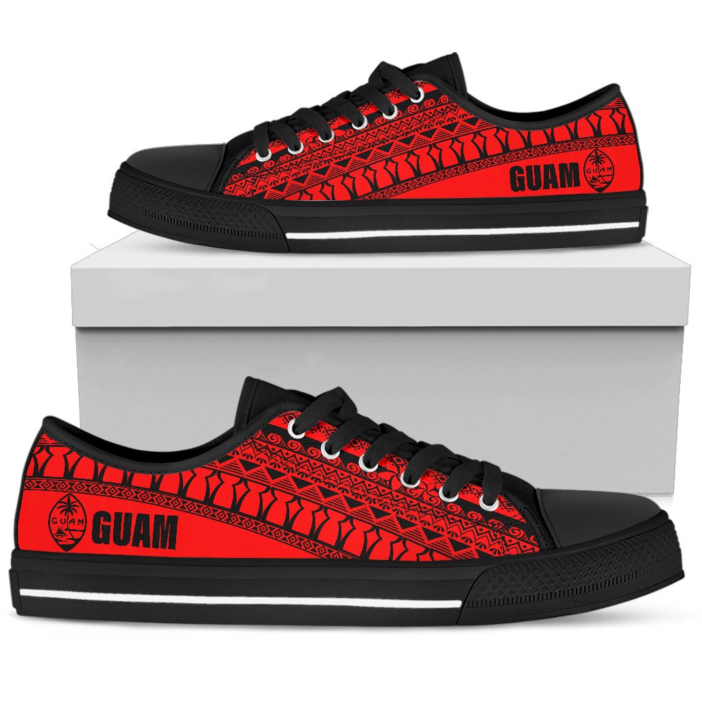 Guam Low Top Shoes - Latte Stone Red Black - Polynesian Pride