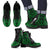 Kosrae Leather Boots - Tribal Green Green - Polynesian Pride