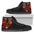 Guam Polynesian High Top Shoes - Plumeria Flowers And Waves Unisex Black - Polynesian Pride