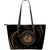 Hawaii Coat Of Arms Large Leather Tote - Gold - Frida Style Black - Polynesian Pride