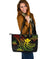 Hawaii Large Leather Tote Bag - Reggae Turtle Reggae - Polynesian Pride