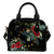 Cook Islands Hibiscus Shoulder Handbag One Size Black - Polynesian Pride