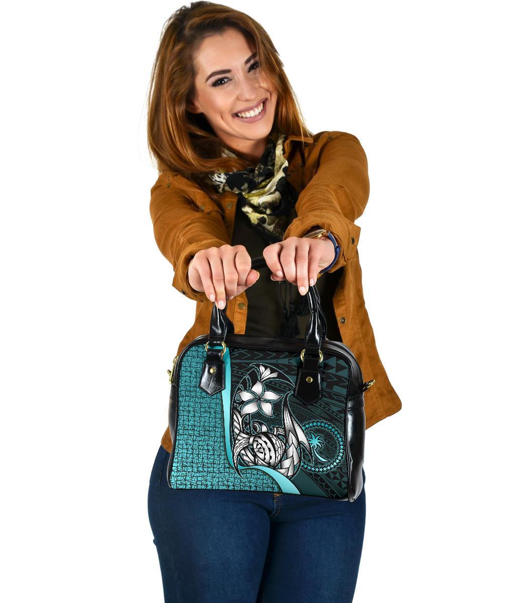 Chuuk Micronesia Shoulder Handbag Turquoise - Turtle With Hook One Size Turquoise - Polynesian Pride