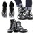 Marshall Islands Leather Boots - Polynesian Tattoo Black Black - Polynesian Pride