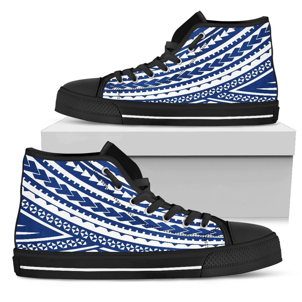 Polynesian High Top Shoes - Blue Version Unisex White - Polynesian Pride