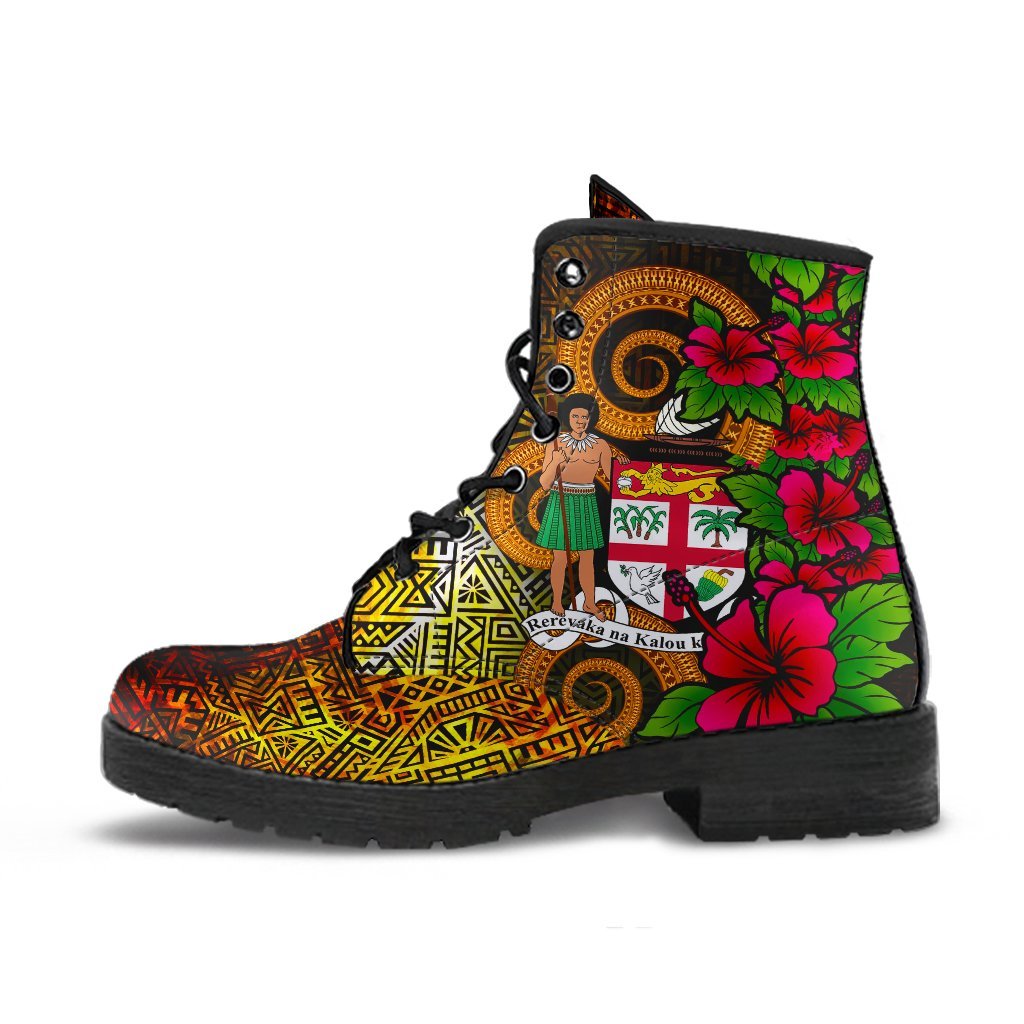 Fiji Polynesian Leather Boots - Hibiscus Vintage - Polynesian Pride