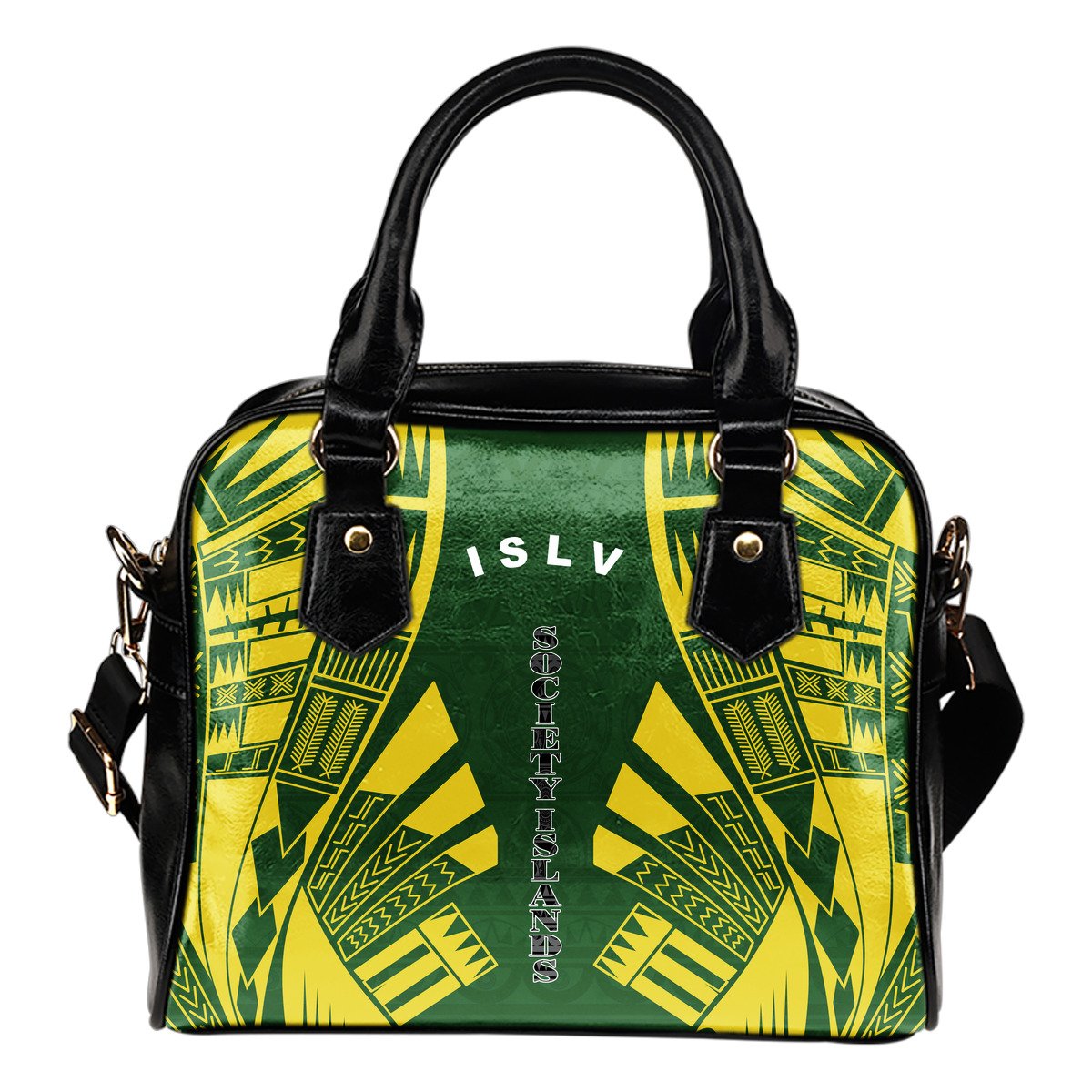Society Islands Shoulder Handbag - Polynesian Tattoo Flag One Size White - Polynesian Pride