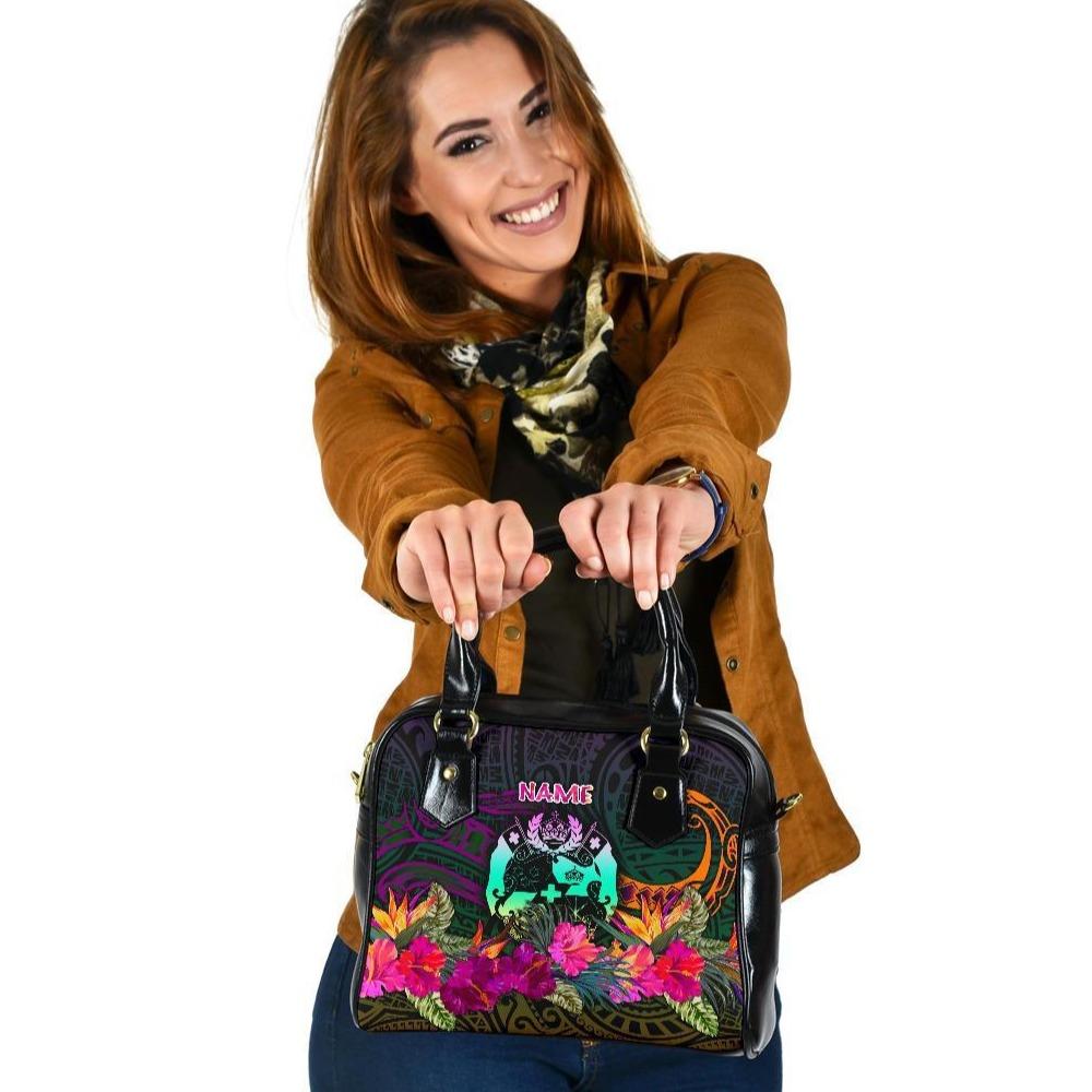 Tonga Polynesian Personalised Shoulder Handbag - Summer Hibiscus One Size Reggae - Polynesian Pride