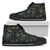 Hawaiian Shoes - Tropical Leaves And Flowers In The Night Style High Top Shoes Womens High Top Black - Polynesian Pride