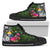 Nauru High Top Shoes - Turtle Plumeria Banana Leaf Crest Unisex Black - Polynesian Pride