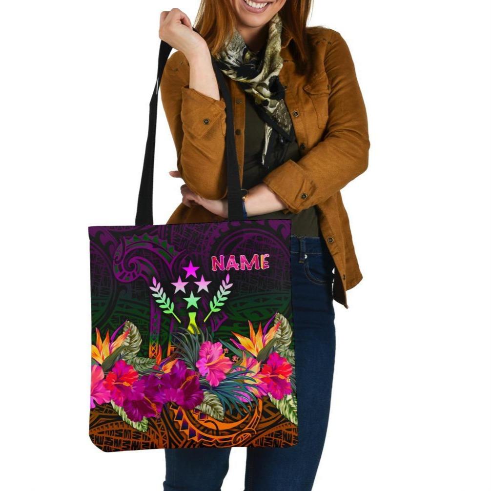 Kosrae Personalised Tote Bags - Summer Hibiscus Tote Bag One Size Reggae - Polynesian Pride